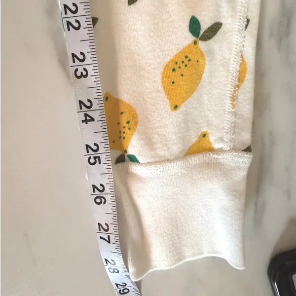 Hanna Andersson Womens Lemon Print‎ Organic Cotton Pajama Jogger Pants Small - Image 8