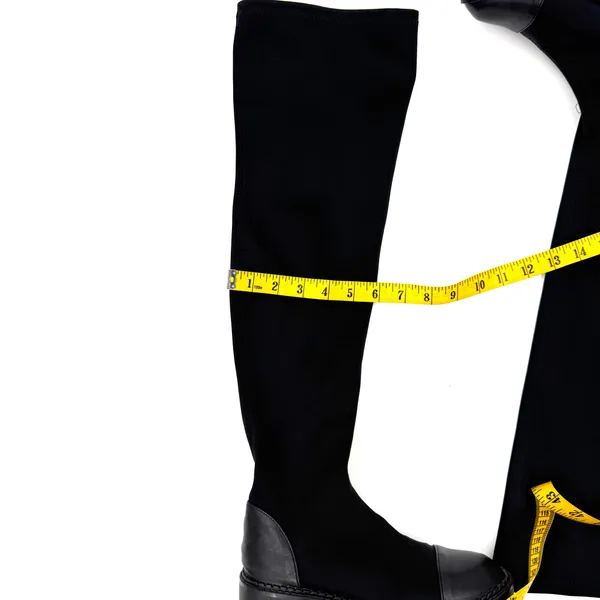 Ovar The Knee Stretchy Boots Slim Fit Combat Boots Round Toe Lycra High Boots - Image 4