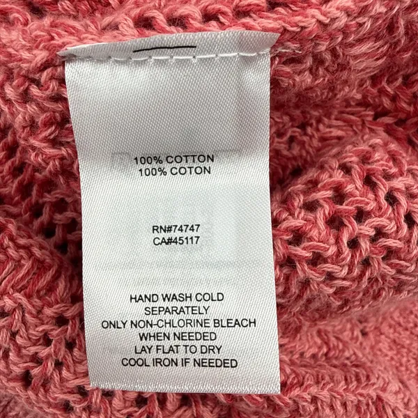 NWT Natural Reflections Peach Blossom Pink‎ Cotton Hooded Knit Sweater Large - Image 8