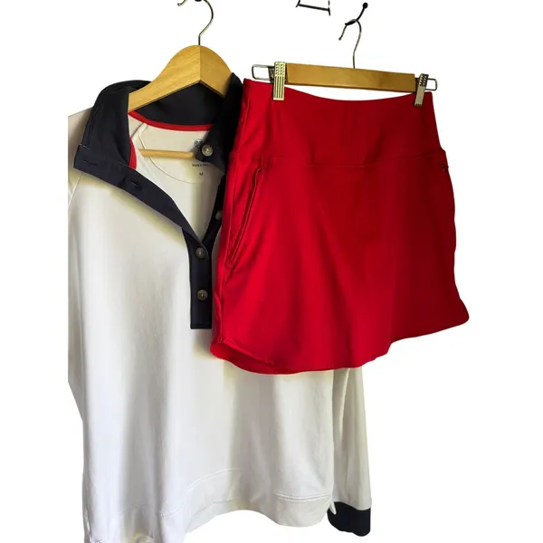 Golf Skort Women's Small Red Athletic Tennis Golf Skirt with Shorts Pockets - Image 10