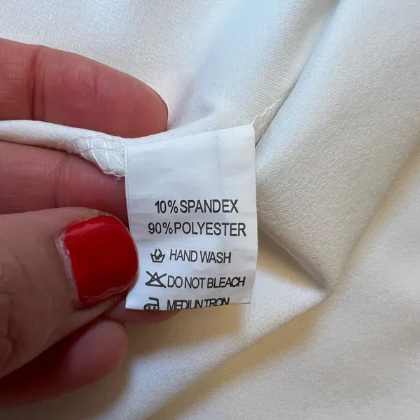 White Ruched Dress Size‎ Large - Image 8