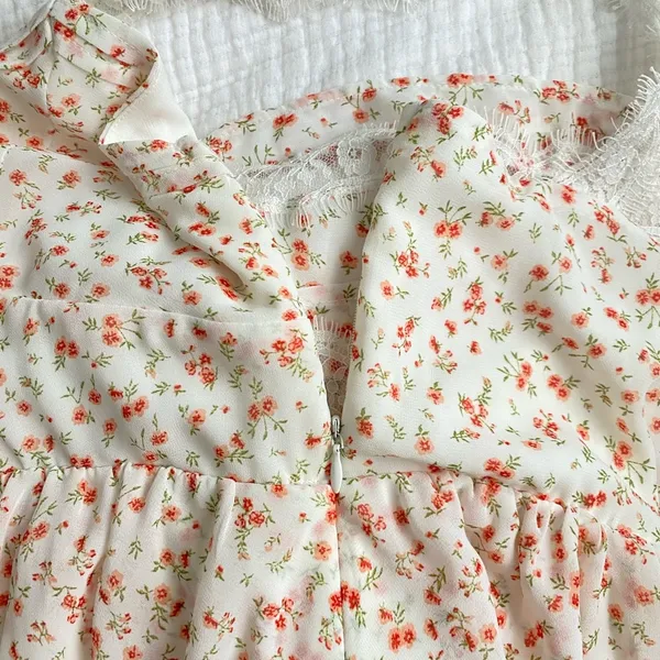 Altar'd State Floral Lace Trim romper - Image 3