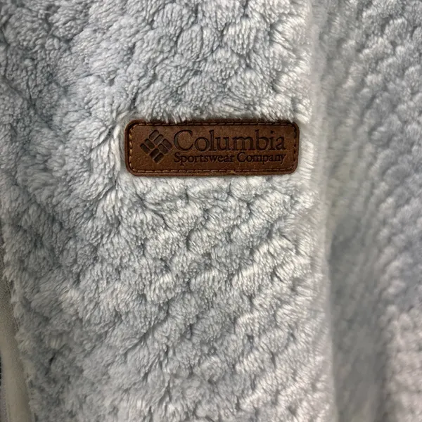 Columbia Women’s Plus Size Fire Side II Sherpa Full Zip Size 1X Light Blue EUC - Image 3