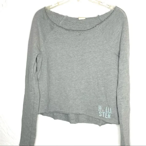 Hollister Off Shoulder Shirt Gray - Image 6