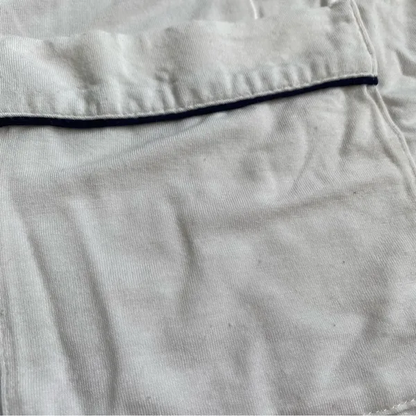 Eberjey Gisele Modal Men’s Style Button Down Pajama Top White Black Piping M - Image 3