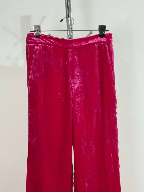J. Crew Women’s Pink Velvet Peyton Pull On Pants Cropped Elastic Waist 6 NWT - Image 3