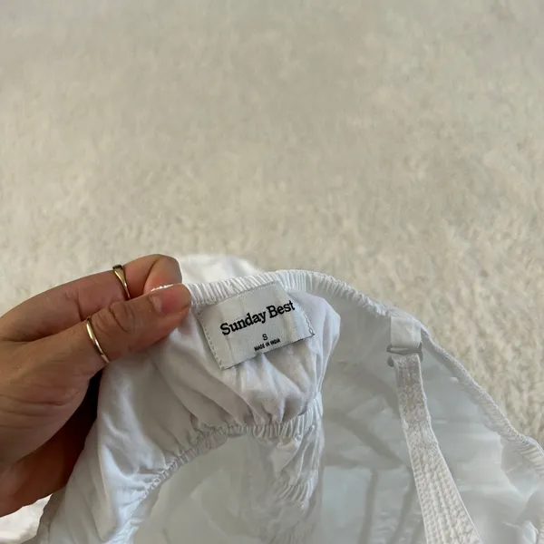 Sunday Best Aritzia White Poplin Dress Sz S Cottage Core Soft Girl Tomato Ballet - Image 5