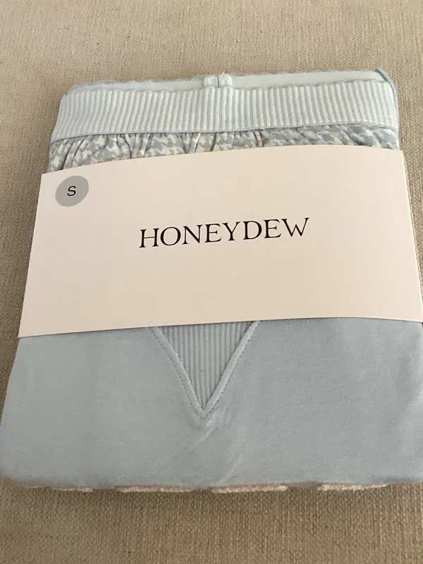 HONEYDEW IVY HOUNDSTOOTH SUGAR SWEETHEART SHORTIE SET, Blue Size Small, NEW tags - Image 4