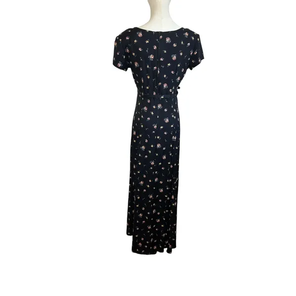 VTG 90s Decked Out Floral Belted Maxi Grunge Whimsigoth Medium Y2K Retro Boho - Image 2