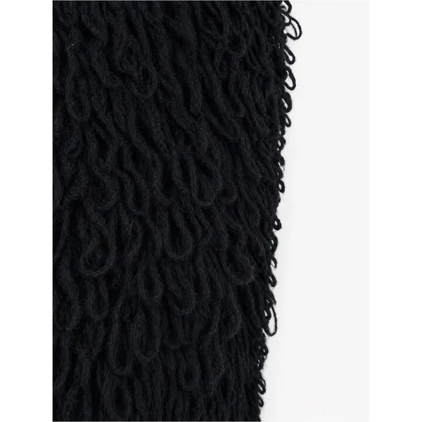 YA Los Angeles Black Shaggy Open Knit Sweater Tunic Top/Dress Boho Festival Goth Grunge Sz L - Image 3