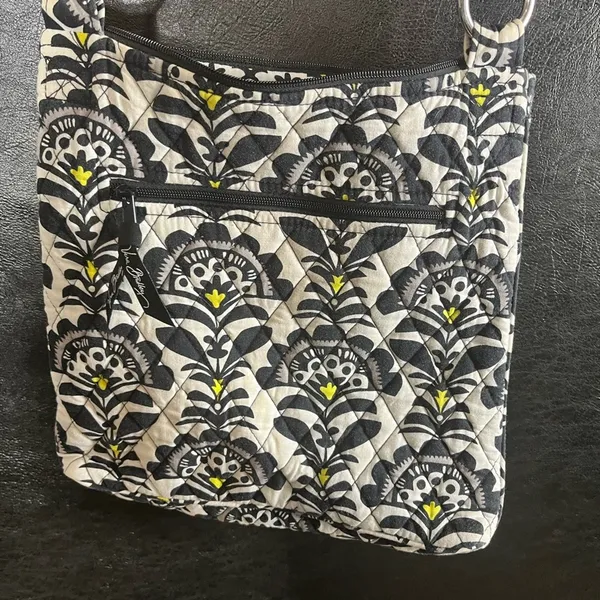 Vera Bradley Fanfare Yellow‎ And Black Crossbody Bag - Image 2