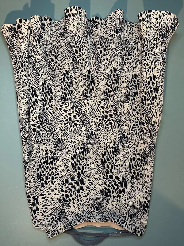 Womens XL Alice Blue Animal Print Midi Skirt Leopard Zebra Ruffle Boho - Image 7