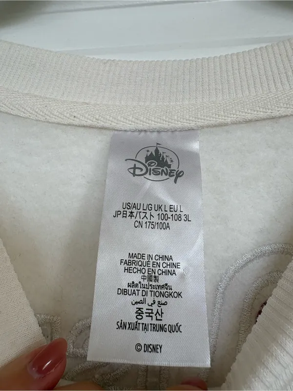Walt Disney World Parks Holiday Embroidered Cream Pullover Crewneck Size Large - Image 3