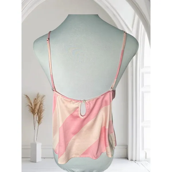 Victoria’s Secret Sz M Pink Stripe Camisole Satin Cropped - Image 3