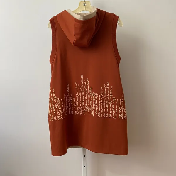 YIYU Size M Burnt Orange Sleeveless Zip Up Hooded Vest Dr‎ Seuss Graphic Print - Image 8