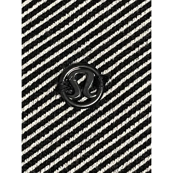 Lululemon Keep Up Crew Size 6 Black Stripe Cotton Fleece Athleisure Sweatshirt - Image 6