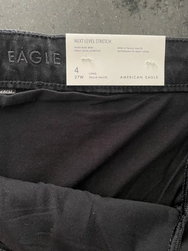 American Eagle Black Denim Stretch Skort - Image 4