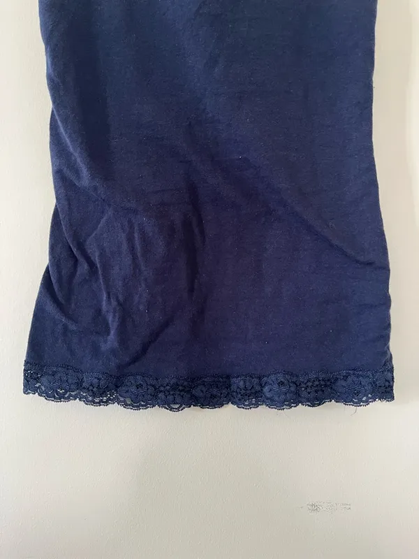 Aeropostale Navy Lace Trim Cami Tank Top Womens Medium Layering Basic 2000s - Image 3