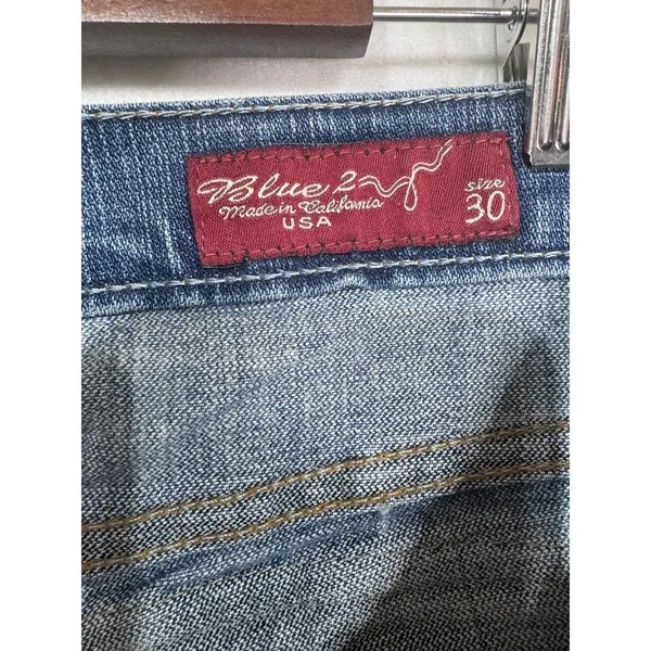 Blue 2 Jeans Women's Bootcut Distressed Medium Wash Blue Western Boho Size‎ 30 - Image 3