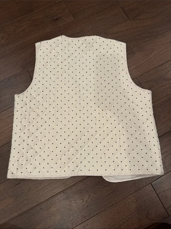 PrettyGarden Polka Dot Quilted Vest Size Large - C10-040 - Image 7