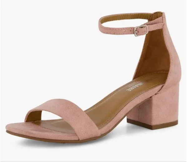 Cushionaire memory foam block heels blush suede - Image 9