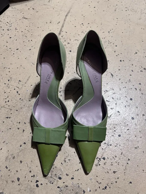 Kenneth Cole Green Ombré Pointed Toe Bow Pump 9.5 Made In Italy - Image 3