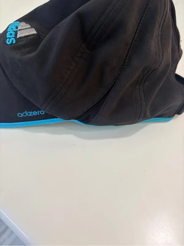 adidas Black Cap with Bright Blue Trim - Image 3
