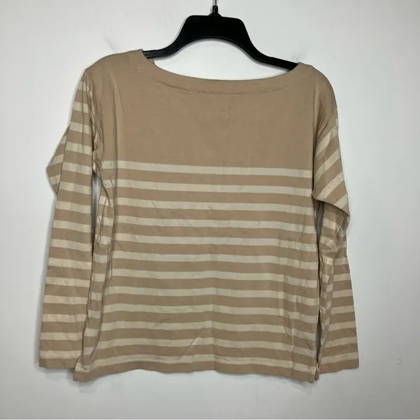 J. Crew tan‎ striped top long sleeve boat neck size XS - Image 5