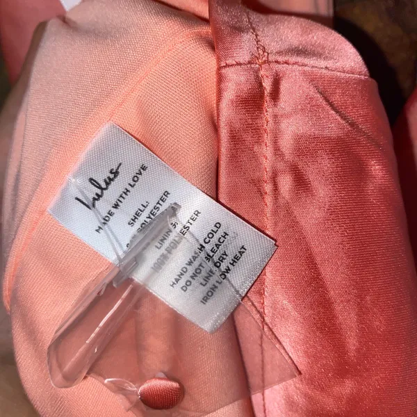 NWT Lulu's Zimri Light Pink Satin Halter Mini Dress Women's Size Small - Image 7