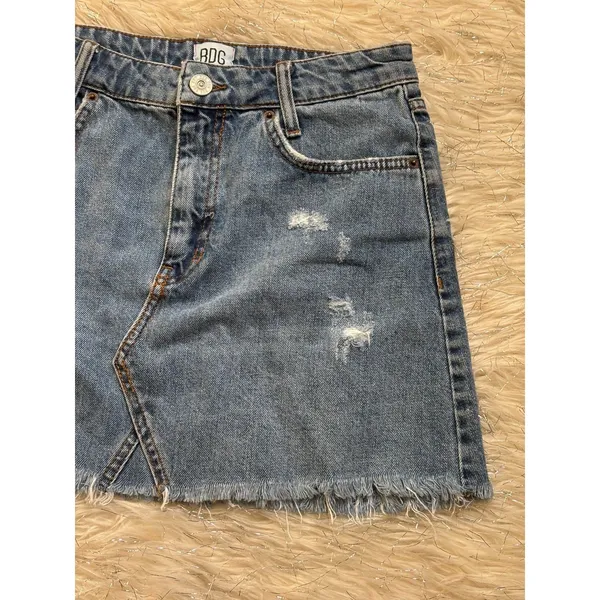 BDG Urban Outfitters Women’s Blue Distressed Denim Skirt Size M - Image 9