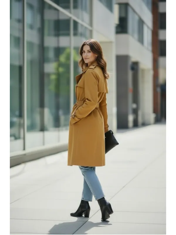 Women's J.Crew Tan Trench Coat Size 2 - Image 2