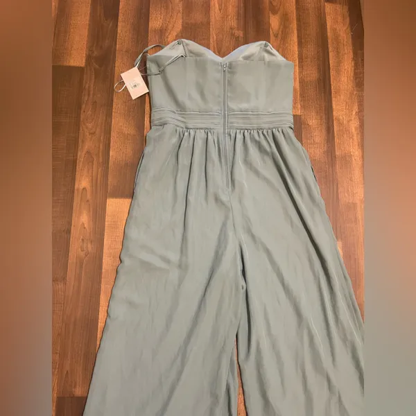 Birdy Grey Green Jumpsuit Wide-Leg High-Waisted - Image 4