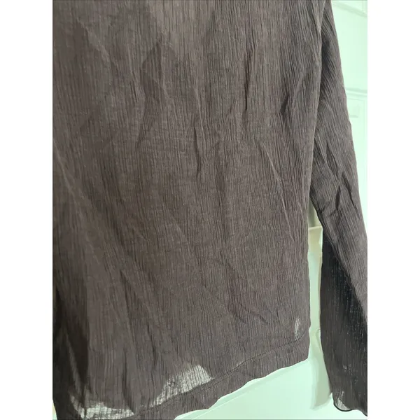 Madewell Shirred V-Neck Long-Sleeve Brushed Ruched-Front Top Size M - Image 9