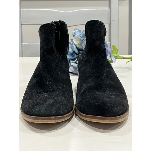 Steve Madden Suede Booties Block Heel Ankle‎ Boots Black Zipper Size?7.5 - Image 3