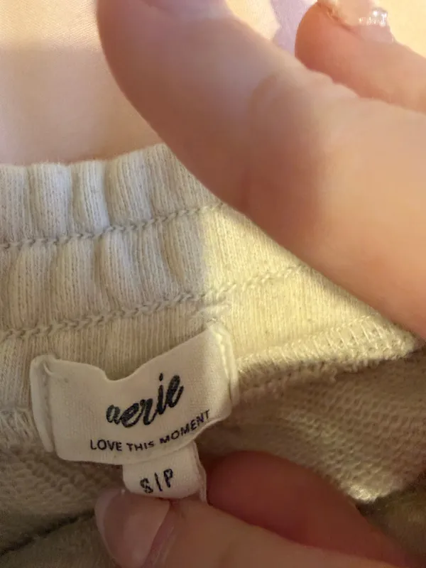 Aerie Straight leg Cream Sweat pants - Image 2