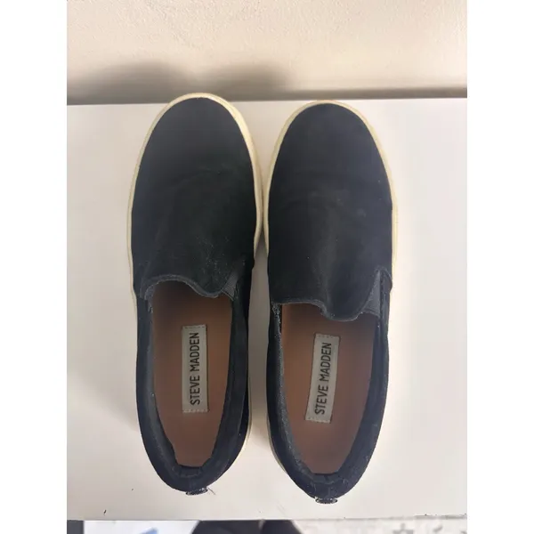 Steve Madden Gills Black SuedeSlip On Platform Sneaker Women’s 6M - Image 6
