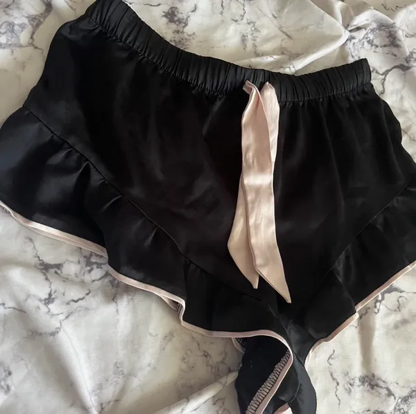 Victoria’s Secret black silky satin sleep / lounge shorts - Image 3