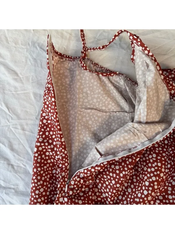 Women's Romper One Piece Spaghetti Tie Shoulder Straps Size L #260381 - Image 6