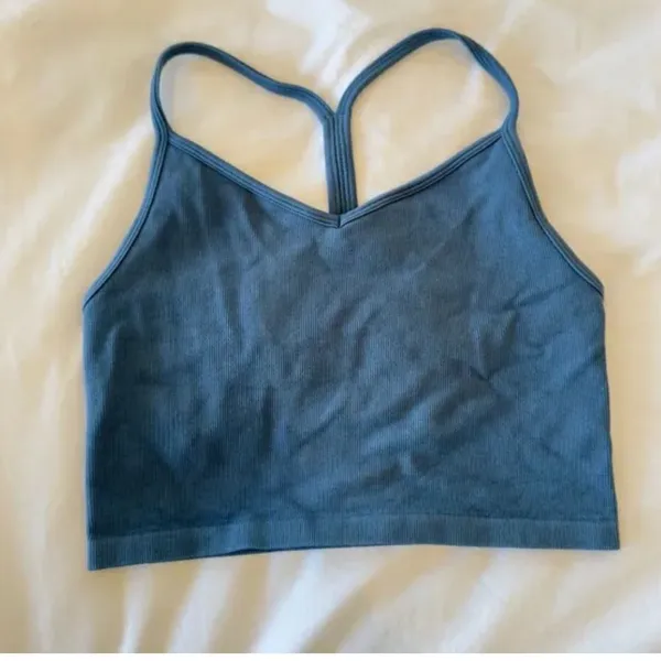 Spiritual Gangster Bryn Seamless Crop Tank in Moonlit Blue - Image 6