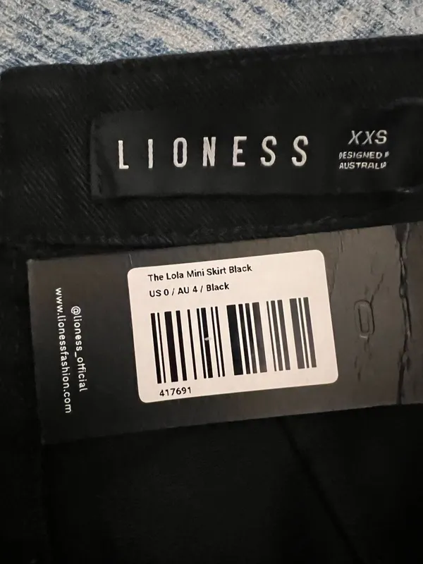 Lioness Princess Polly The Lola Black Side Slit Denim Mini Skirt Size 0 / XXS - Image 6