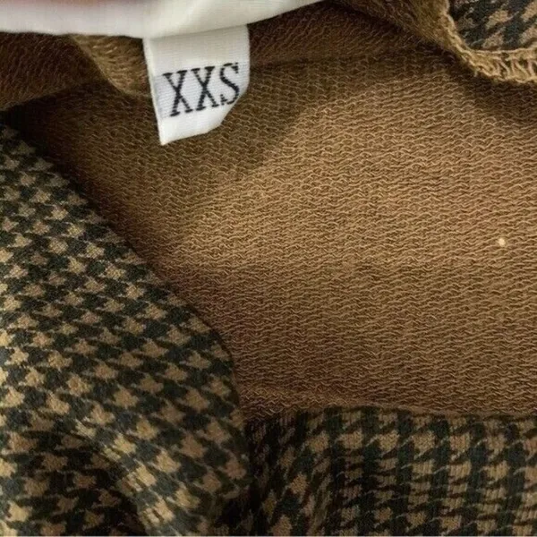Bryn Walker Houndstooth Oversized Knit Tunic Top‎ Brown XXS - Image 7