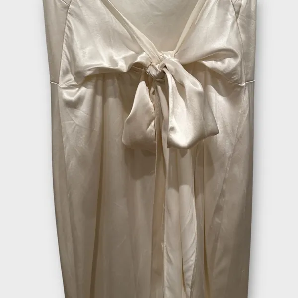 Reformation Sauvignon Silk Dress in Ivory Size 10 - Image 7