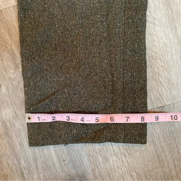 Rachel Roy Olive Wool Blend Shimmer Straight Leg Pants Size 4 - Image 3