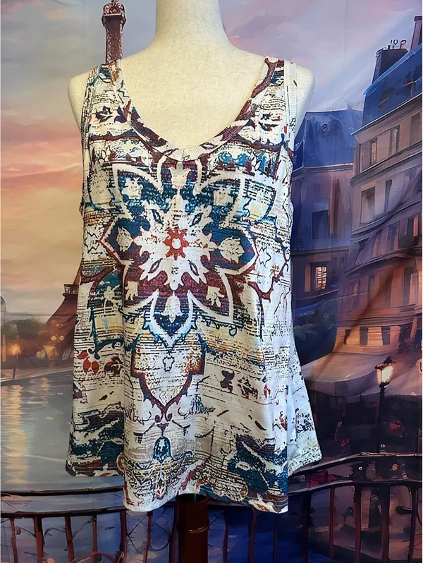 SHEIN Sleeveless Printed Tank Top Women’s Casual Summer - Image 2
