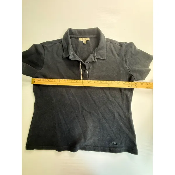 Burberry London Black Polo Shirt Womens Short Sleeve Collared Casual Top‎ - Image 3