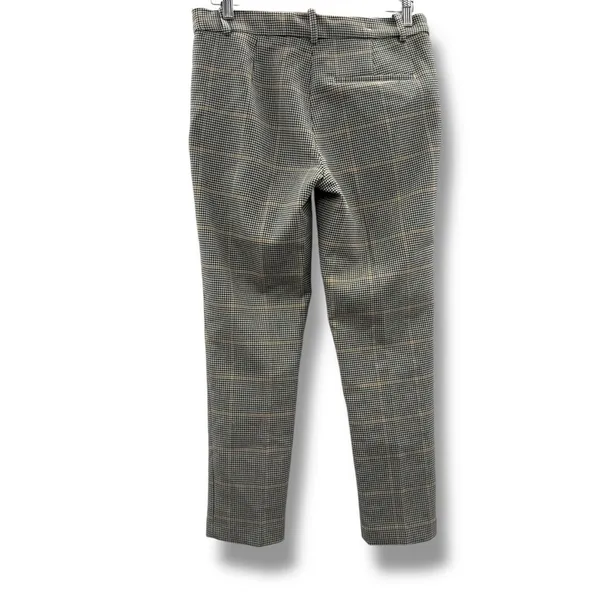 H&M Dress Pants Women's Size 8 Houndstooth Plaid‎ Mid Rise Black Gray White Tan - Image 4