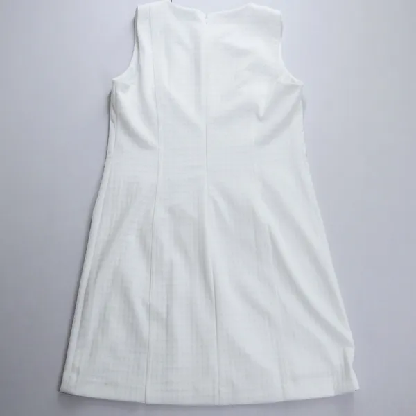Tommy Hilfiger Shift‎ Dress 8 White Textured Pique Pocket Sleeveless Mod Preppy - Image 4
