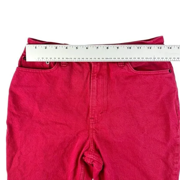 Abercrombie Red A&F Mom Jeans Relaxed‎ Tapered Leg Size 4 Short - Image 4