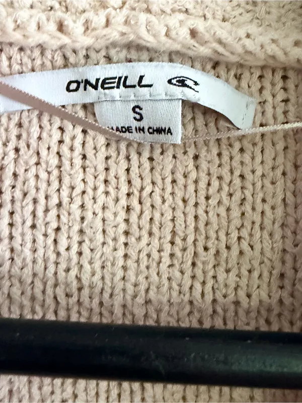 O'Neill Oversized Light Cream Open-Front Short-Sleeve Cardigan - Image 2