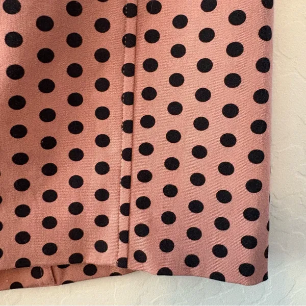 Ann Taylor LOFT mauve pink pencil skirt with black polka dots size 2 - Image 6